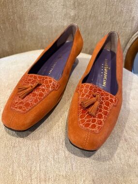 Rene Mancini Paris Ombre Orange Loafers made in Italy. Size  10 EU 40.5